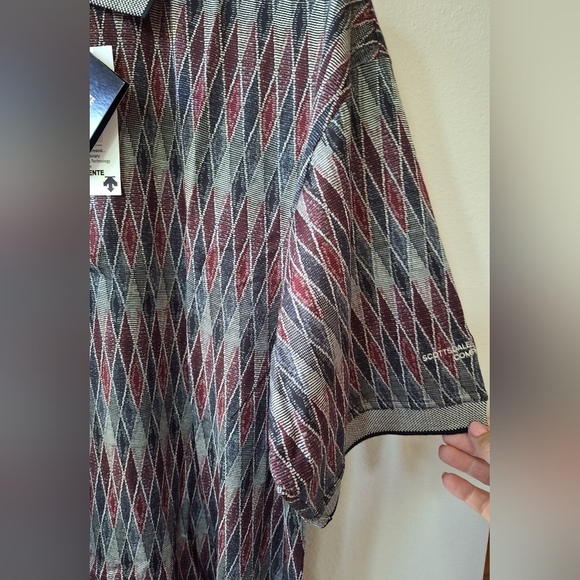 NWT Descente International Permalok Golf Polo Diamond Pattern Mens Size XL - Picture 4 of 7